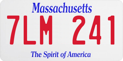 MA license plate 7LM241
