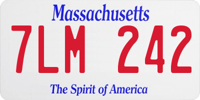 MA license plate 7LM242