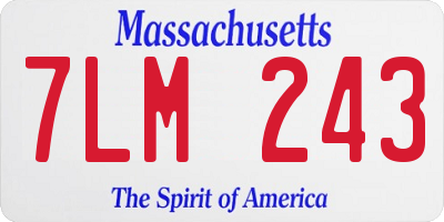 MA license plate 7LM243