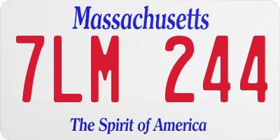 MA license plate 7LM244