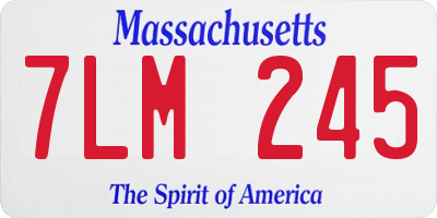 MA license plate 7LM245