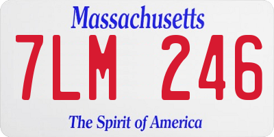 MA license plate 7LM246