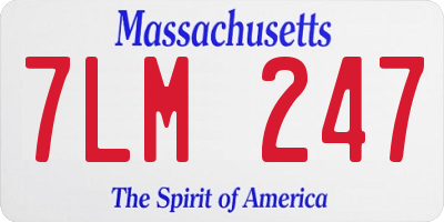 MA license plate 7LM247