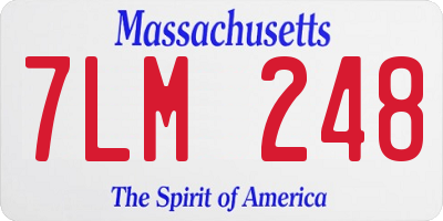 MA license plate 7LM248