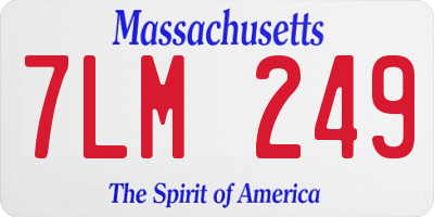 MA license plate 7LM249