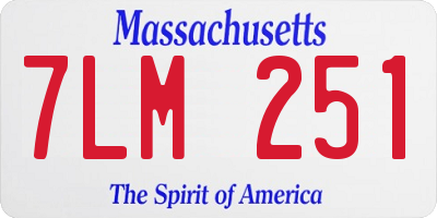 MA license plate 7LM251