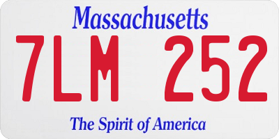 MA license plate 7LM252