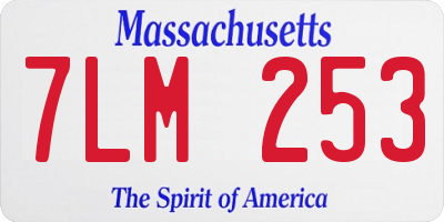 MA license plate 7LM253