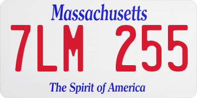 MA license plate 7LM255