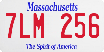 MA license plate 7LM256