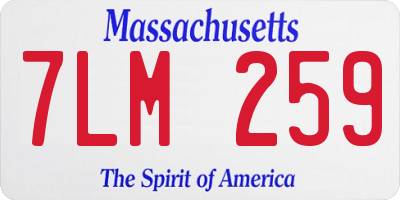 MA license plate 7LM259