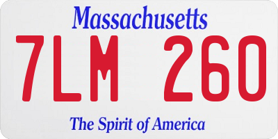 MA license plate 7LM260