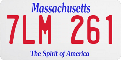MA license plate 7LM261