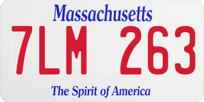 MA license plate 7LM263