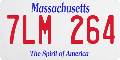 MA license plate 7LM264