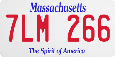 MA license plate 7LM266