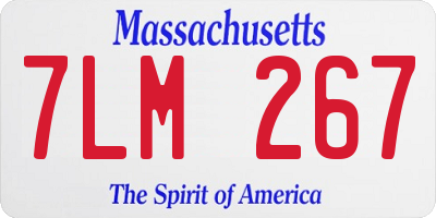 MA license plate 7LM267