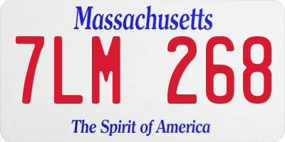 MA license plate 7LM268