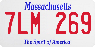 MA license plate 7LM269