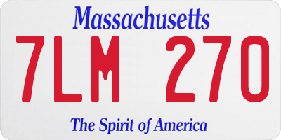 MA license plate 7LM270