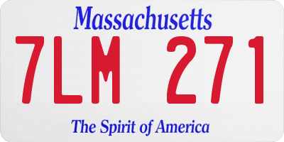 MA license plate 7LM271