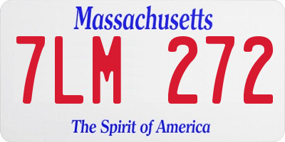 MA license plate 7LM272