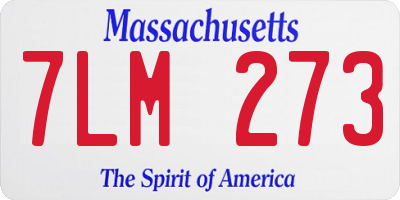 MA license plate 7LM273