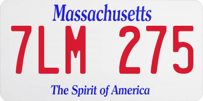 MA license plate 7LM275