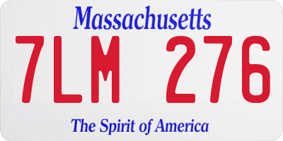 MA license plate 7LM276