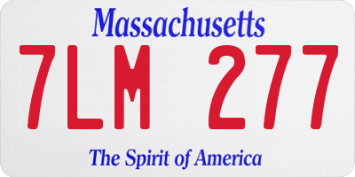 MA license plate 7LM277