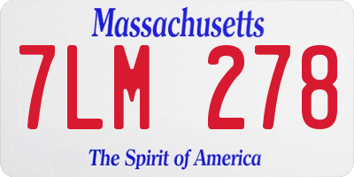 MA license plate 7LM278