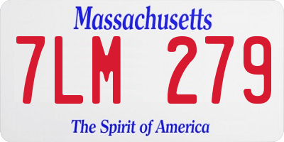 MA license plate 7LM279