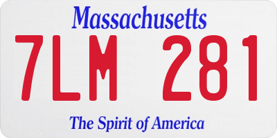 MA license plate 7LM281