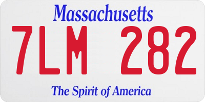 MA license plate 7LM282