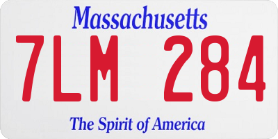 MA license plate 7LM284