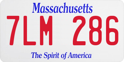 MA license plate 7LM286
