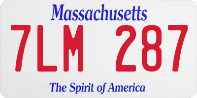 MA license plate 7LM287