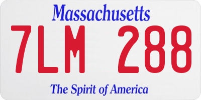 MA license plate 7LM288