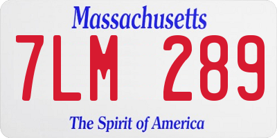 MA license plate 7LM289