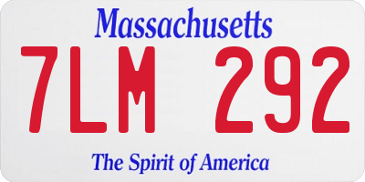 MA license plate 7LM292