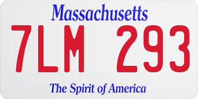 MA license plate 7LM293