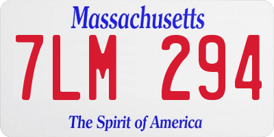 MA license plate 7LM294