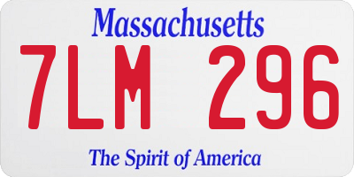 MA license plate 7LM296