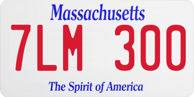 MA license plate 7LM300