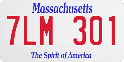 MA license plate 7LM301