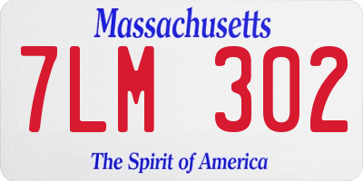 MA license plate 7LM302