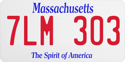 MA license plate 7LM303