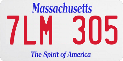 MA license plate 7LM305