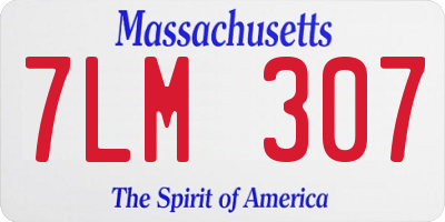 MA license plate 7LM307