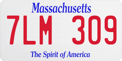 MA license plate 7LM309